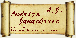 Andrija Janaćković vizit kartica